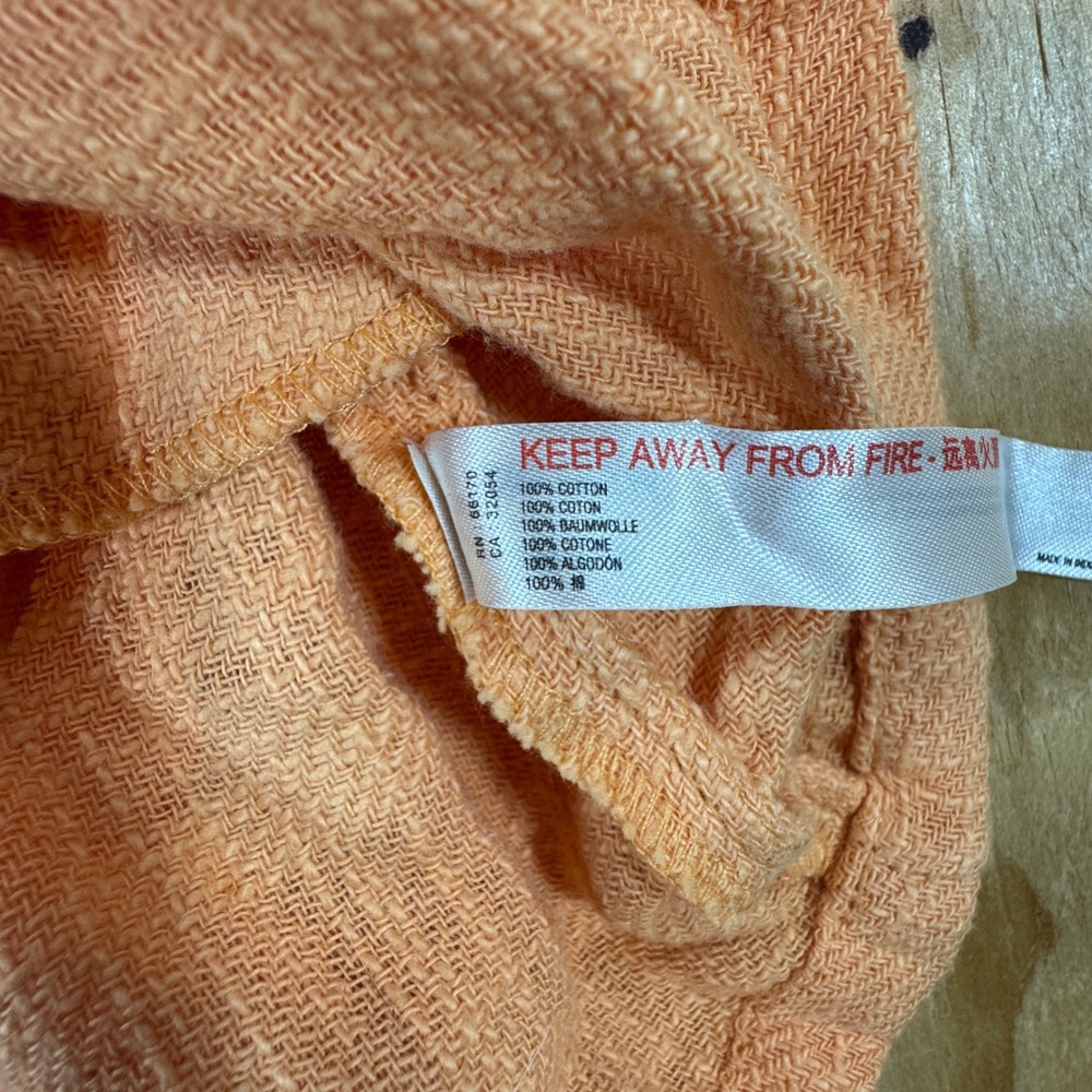 Y2K Free People Pietro Romper Orange Smocked Waist Cowl Back XS Boho Cottagecore - Picture 4 of 7